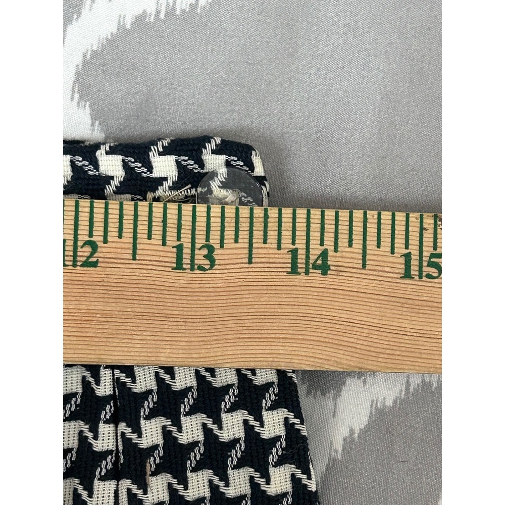 Vintage Herman Marcus Black White Houndstooth Vest and Pleated Skirt Set Size 12 - Picture 8 of 11